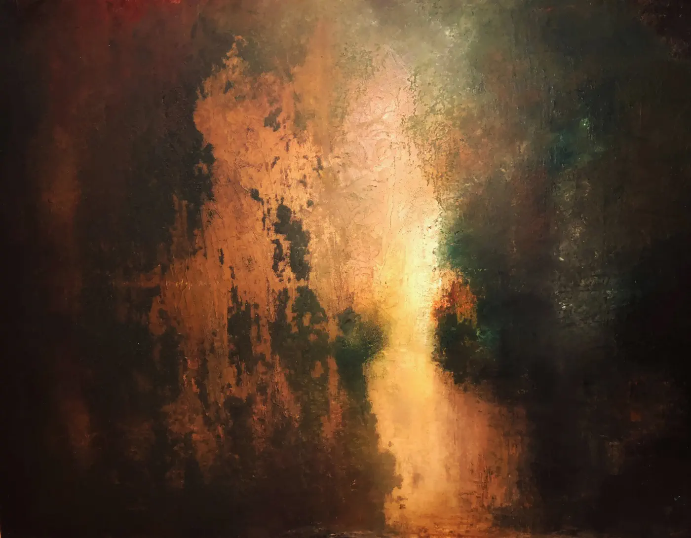 Abstraktes Landschaftsgemälde von Nizaket Sinanovska