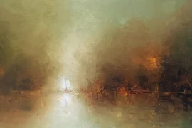 Abstraktes Landschaftsgemälde von Nizaket Sinanovska