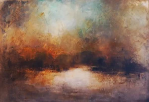 Abstraktes Landschaftsgemälde von Nizaket Sinanovska